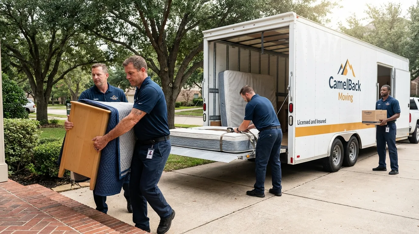 Crew loading residential truck for cross-state move from Brackenridge, PA